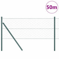 Recinzione con pali. Verde 0.6 x 50 m Acciaio rivestito in PVC 3352703