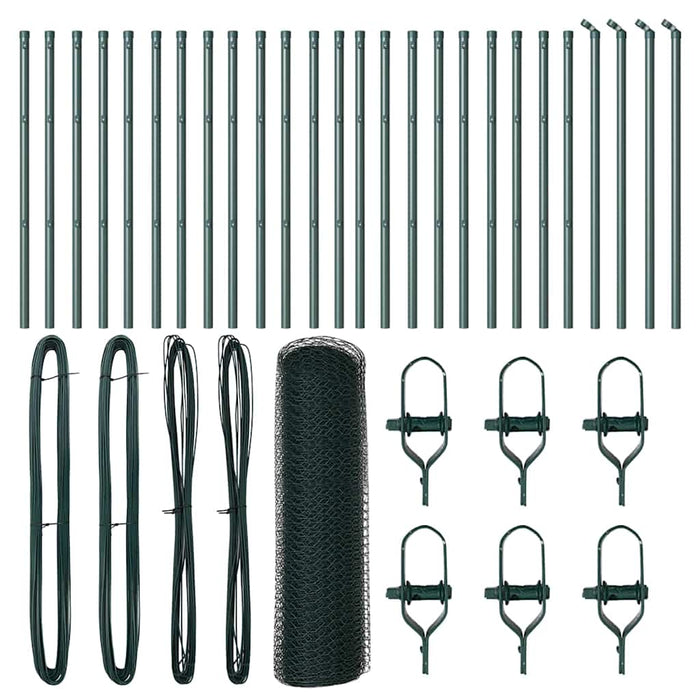 Recinzione con pali. Verde 0.8 x 50 m Acciaio rivestito in PVC 3352704