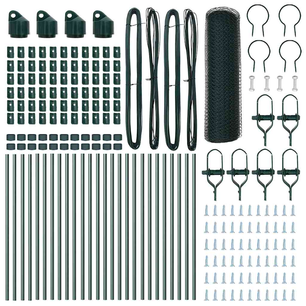 Recinzione con pali. Verde 0.8 x 50 m Acciaio rivestito in PVC 3352704