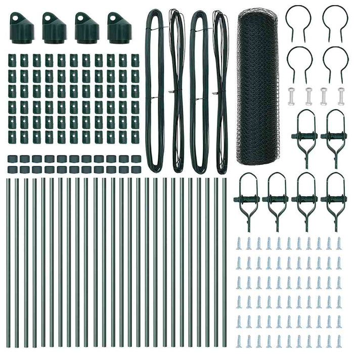 Recinzione con pali. Verde 0.8 x 50 m Acciaio rivestito in PVC 3352704