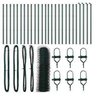 Recinzione con pali. Verde 0.8 x 50 m Acciaio rivestito in PVC 3352707