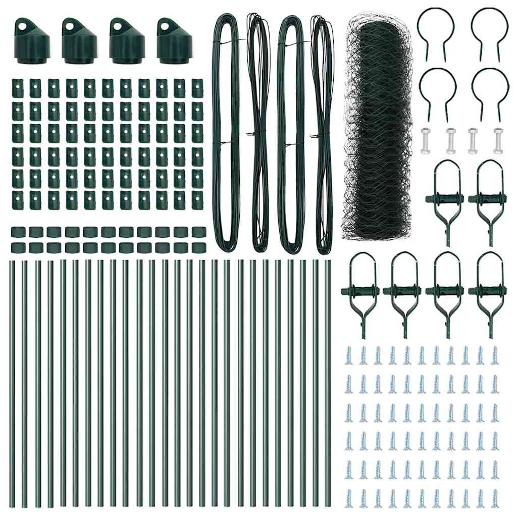 Recinzione con pali. Verde 0.8 x 50 m Acciaio rivestito in PVC 3352707