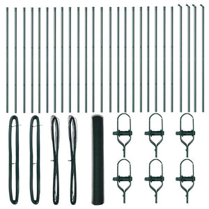 Recinzione con pali. Verde 1 x 50 m Acciaio rivestito in PVC 3352708