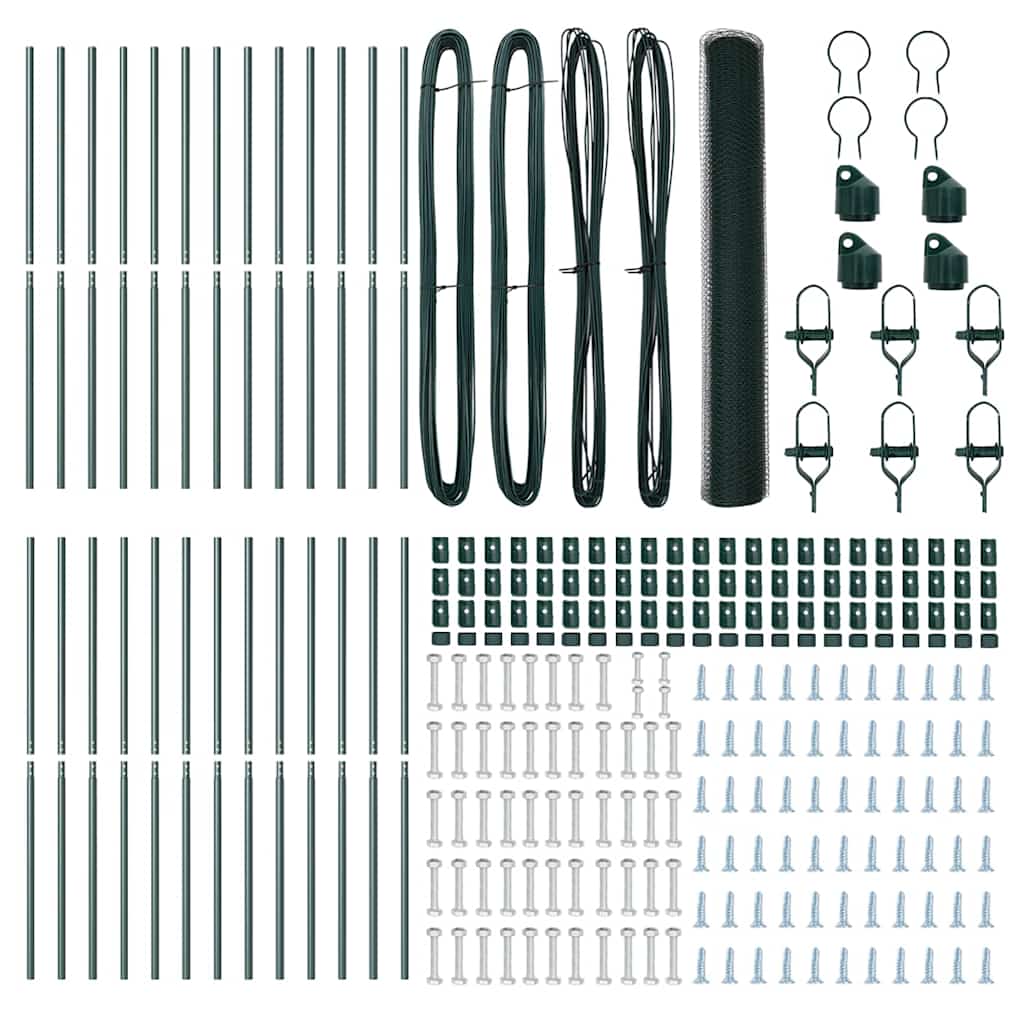 Recinzione con pali. Verde 1 x 50 m Acciaio rivestito in PVC 3352708