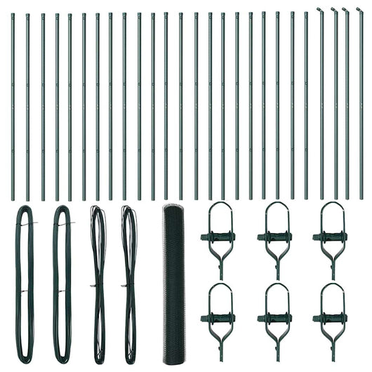 Recinzione con pali. Verde 1.2 x 50 m Acciaio rivestito in PVC 3352713