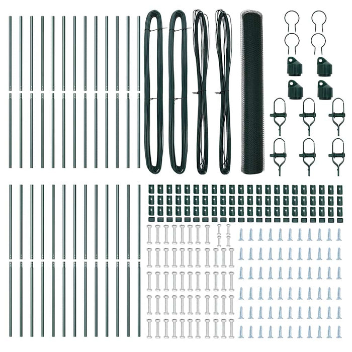 Recinzione con pali. Verde 1.2 x 50 m Acciaio rivestito in PVC 3352713