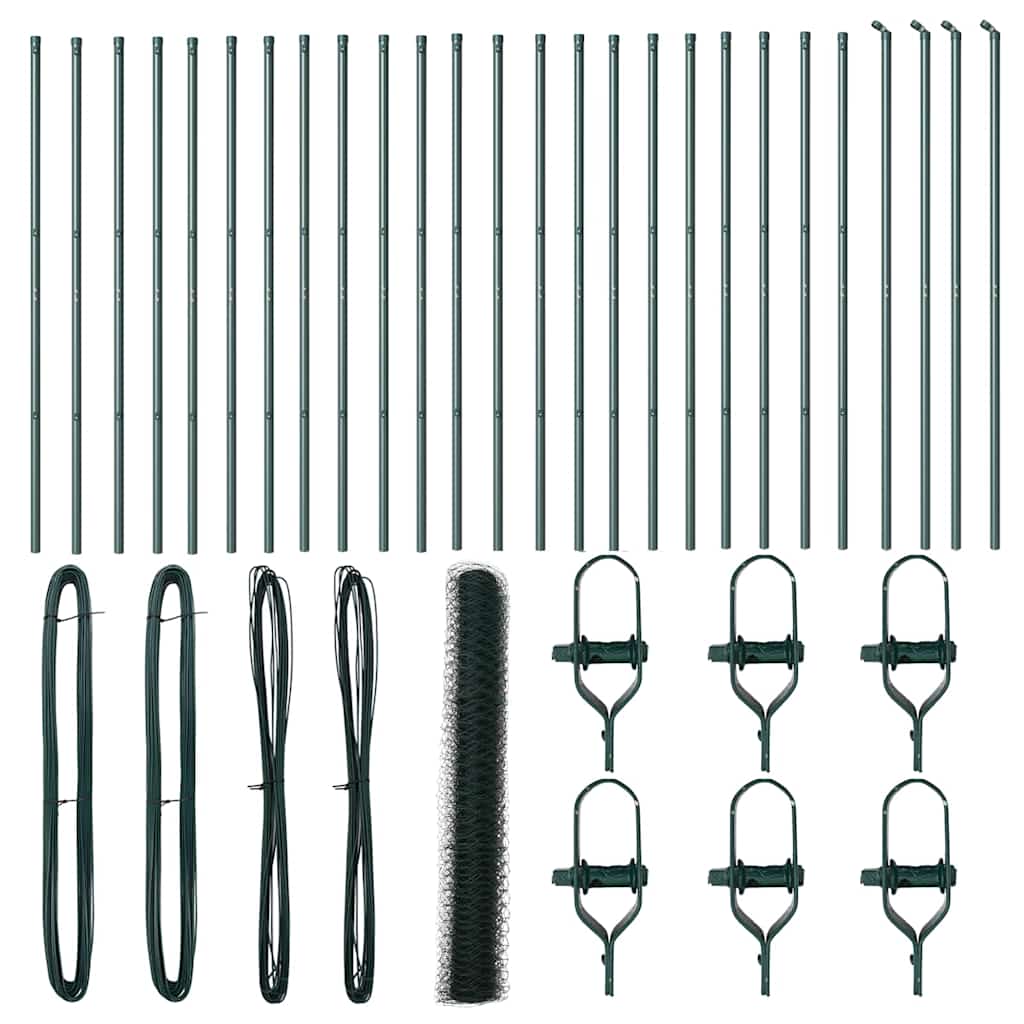 Recinzione con pali. Verde 1.2 x 50 m Acciaio rivestito in PVC 3352715