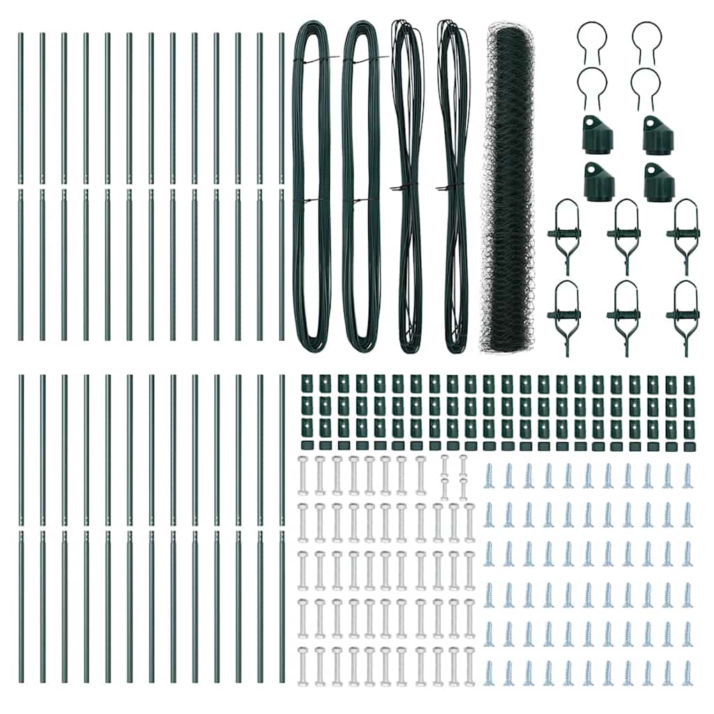 Recinzione con pali. Verde 1.2 x 50 m Acciaio rivestito in PVC 3352715
