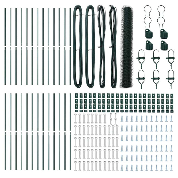 Recinzione con pali. Verde 1.2 x 50 m Acciaio rivestito in PVC 3352715