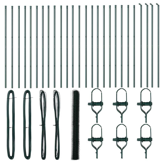 Recinzione con pali. Verde 1.6 x 50 m Acciaio rivestito in PVC 3352727
