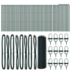 Recinzione con pali. Verde 0.5 x 100 m Acciaio rivestito in PVC 3352733