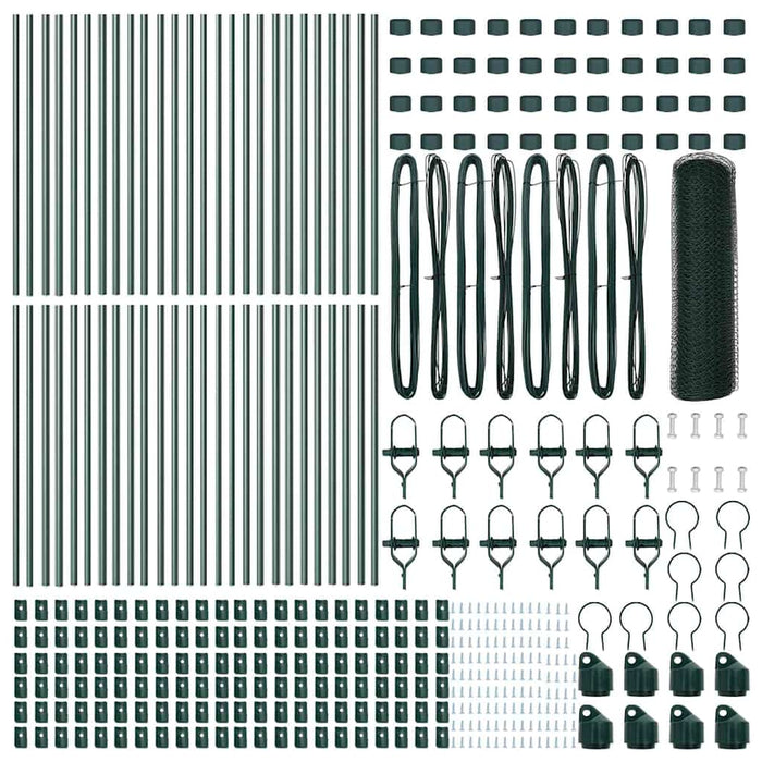 Recinzione con pali. Verde 0.5 x 100 m Acciaio rivestito in PVC 3352733