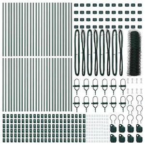 Recinzione con pali. Verde 0.5 x 100 m Acciaio rivestito in PVC 3352734