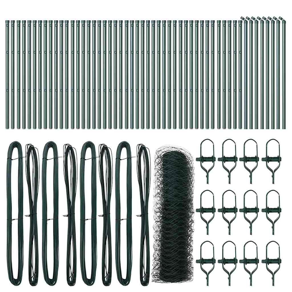 Recinzione con pali. Verde 0.5 x 100 m Acciaio rivestito in PVC 3352735