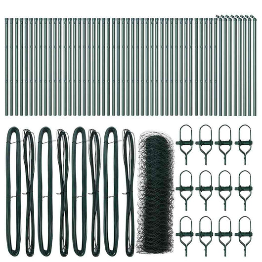 Recinzione con pali. Verde 0.5 x 100 m Acciaio rivestito in PVC 3352735