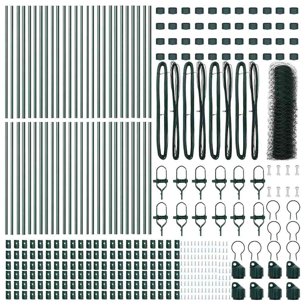 Recinzione con pali. Verde 0.5 x 100 m Acciaio rivestito in PVC 3352735