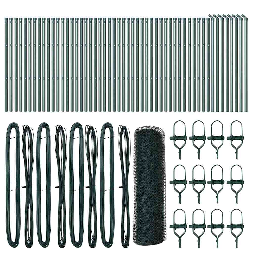 Recinzione con pali. Verde 0.6 x 100 m Acciaio rivestito in PVC 3352736