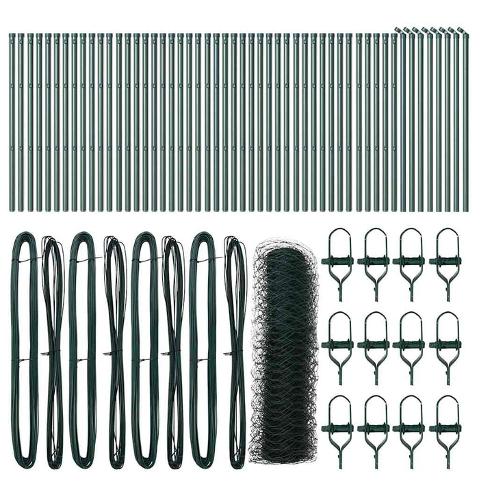 Recinzione con pali. Verde 0.8 x 100 m Acciaio rivestito in PVC 3352742