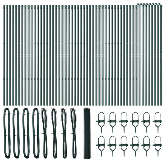 Recinzione con pali. Verde 1 x 100 m Acciaio rivestito in PVC 3352744