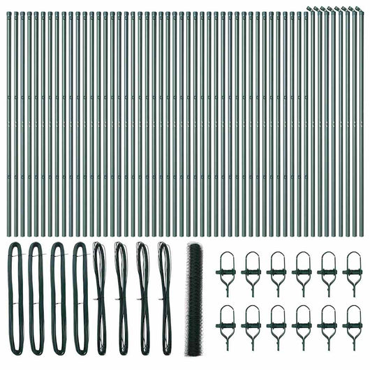 Recinzione con pali. Verde 1 x 100 m Acciaio rivestito in PVC 3352747