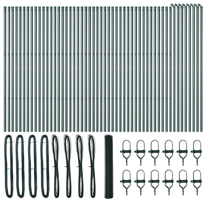 Recinzione con pali. Verde 1.2 x 100 m Acciaio rivestito in PVC 3352749