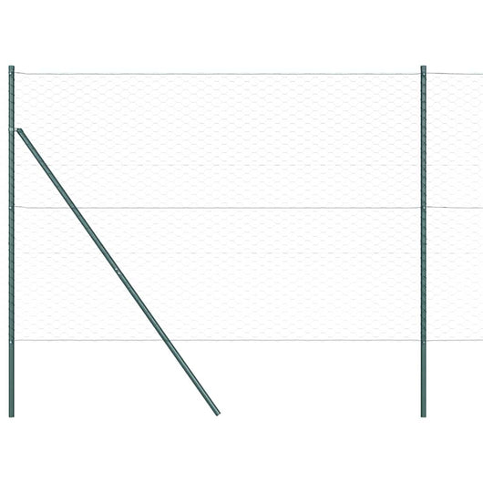 Recinzione con pali. Verde 1.5 x 100 m Acciaio rivestito in PVC 3352757