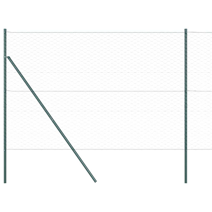 Recinzione con pali. Verde 1.5 x 100 m Acciaio rivestito in PVC 3352757