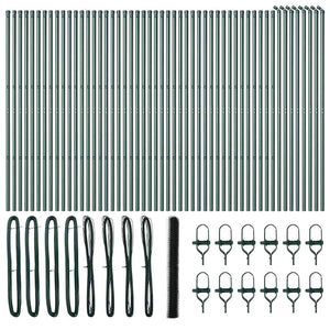 Recinzione con pali. Verde 1.5 x 100 m Acciaio rivestito in PVC 3352757