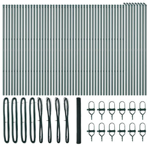 Recinzione con pali. Verde 1.6 x 100 m Acciaio rivestito in PVC 3352758