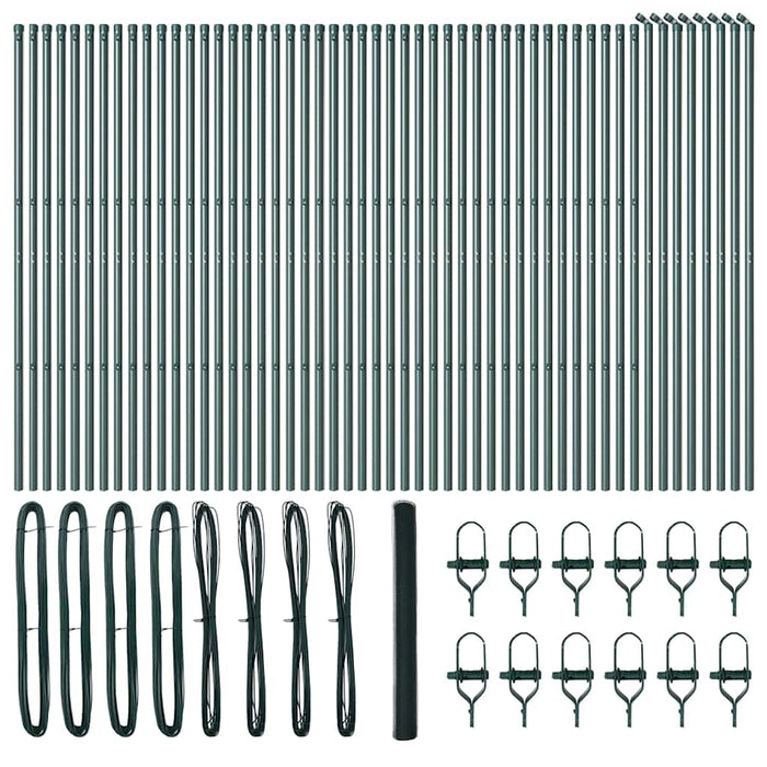 Recinzione con pali. Verde 1.6 x 100 m Acciaio rivestito in PVC 3352758