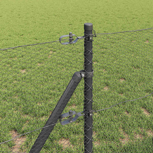 Recinzione con pali. Grigio 0.6 x 10 m Acciaio rivestito in PVC 3352769