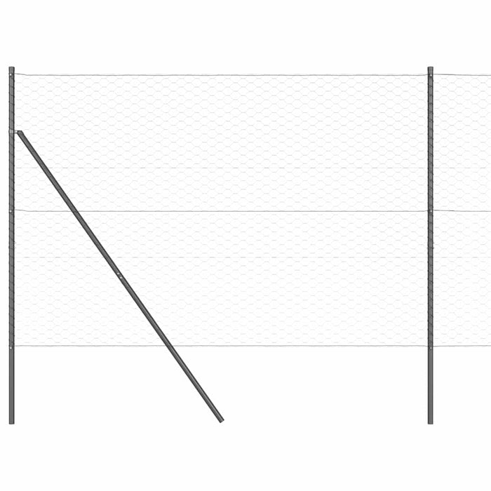 Recinzione con pali. Grigio 1.6 x 10 m Acciaio rivestito in PVC 3352796