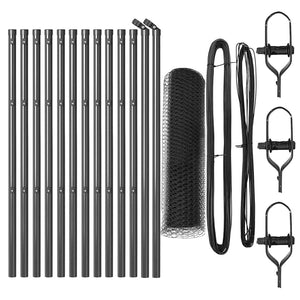 Recinzione con pali. Grigio 0.4 x 25 m Acciaio rivestito in PVC 3352797