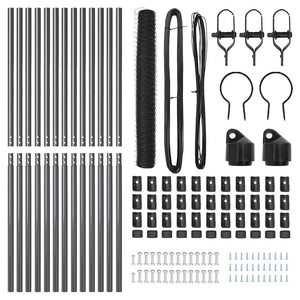 Recinzione con pali. Grigio 1.2 x 25 m Acciaio rivestito in PVC 3352819