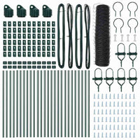 Recinzione con pali. Grigio 0.4 x 50 m Acciaio rivestito in PVC 3352836