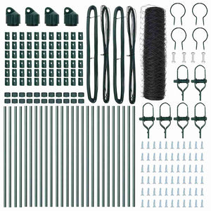 Recinzione con pali. Grigio 0.6 x 50 m Acciaio rivestito in PVC 3352843