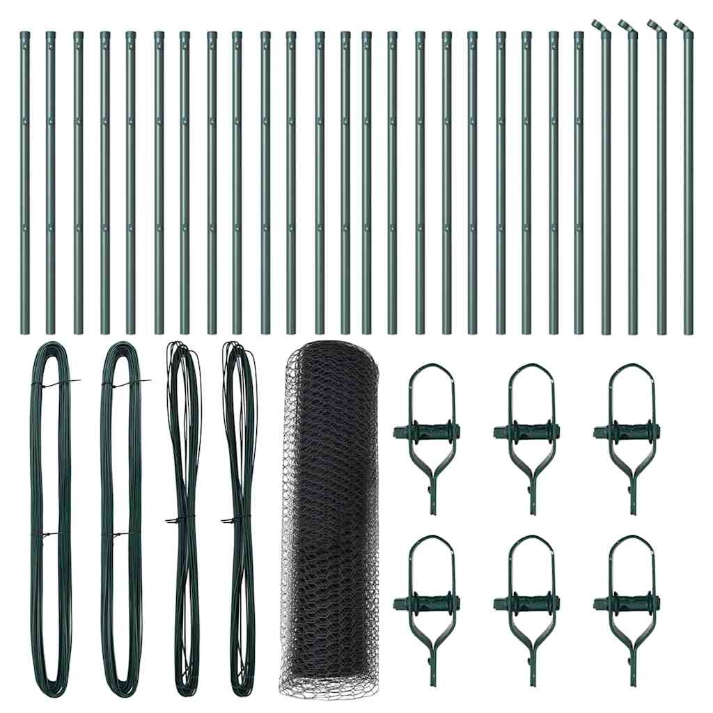 Recinzione con pali. Grigio 0.8 x 50 m Acciaio rivestito in PVC 3352846