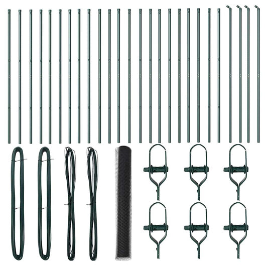 Recinzione con pali. Grigio 1.4 x 50 m Acciaio rivestito in PVC 3352860