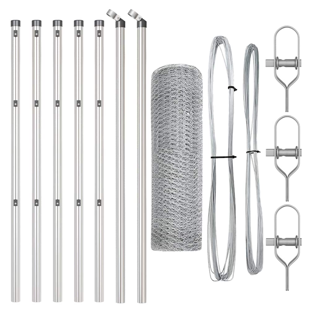 Recinzione con pali. Argento 0.4 x 10 m 3352903