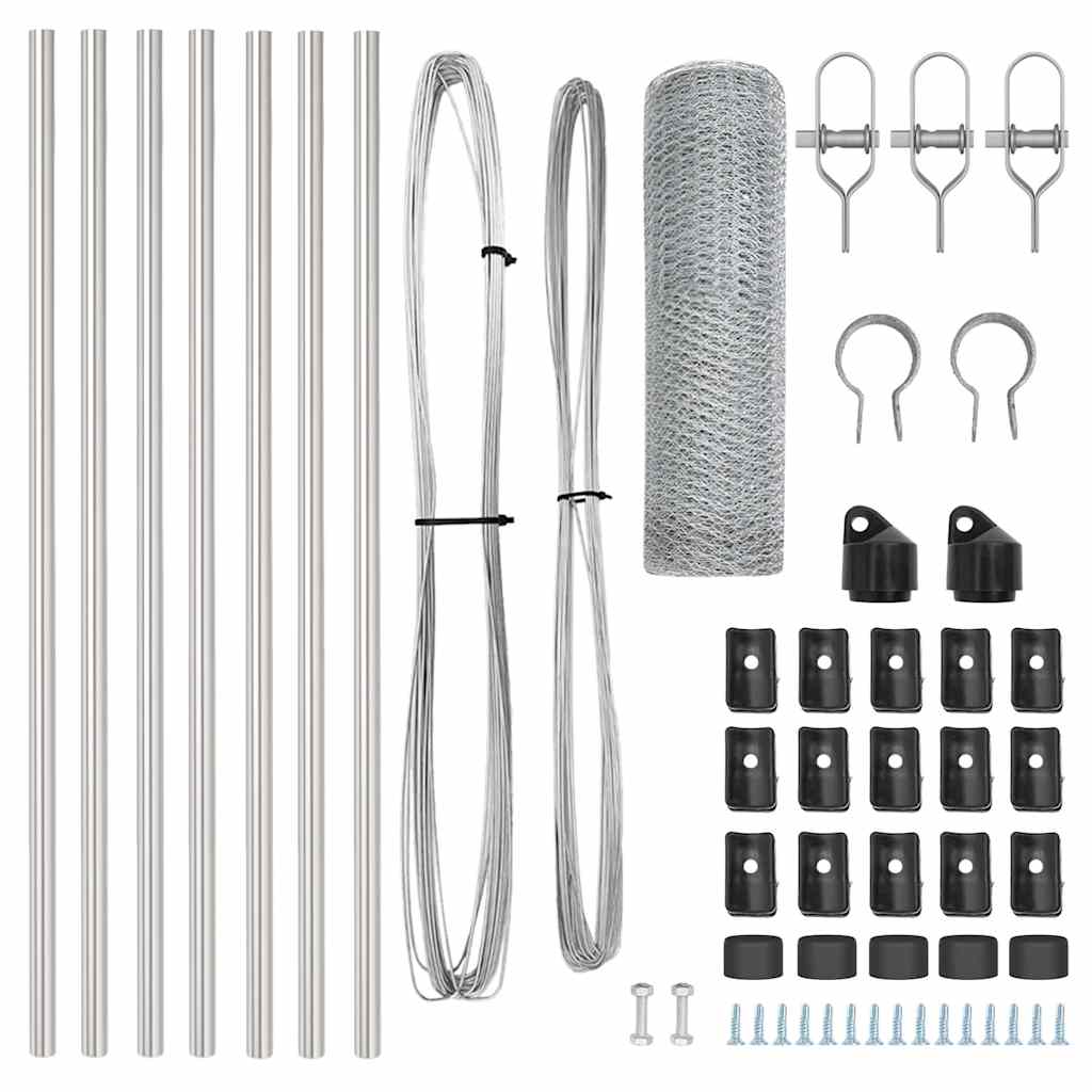 Recinzione con pali. Argento 0.4 x 10 m 3352903