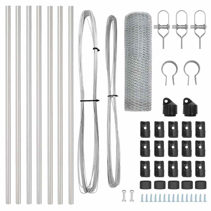 Recinzione con pali. Argento 0.4 x 10 m 3352903