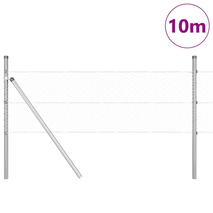 Recinzione con pali. Argento 0.4 x 10 m 3352903