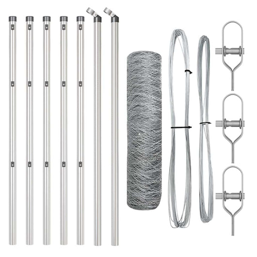 Recinzione con pali. Argento 0.5 x 10 m 3352908