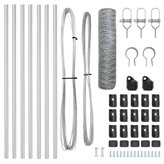 Recinzione con pali. Argento 0.5 x 10 m 3352908