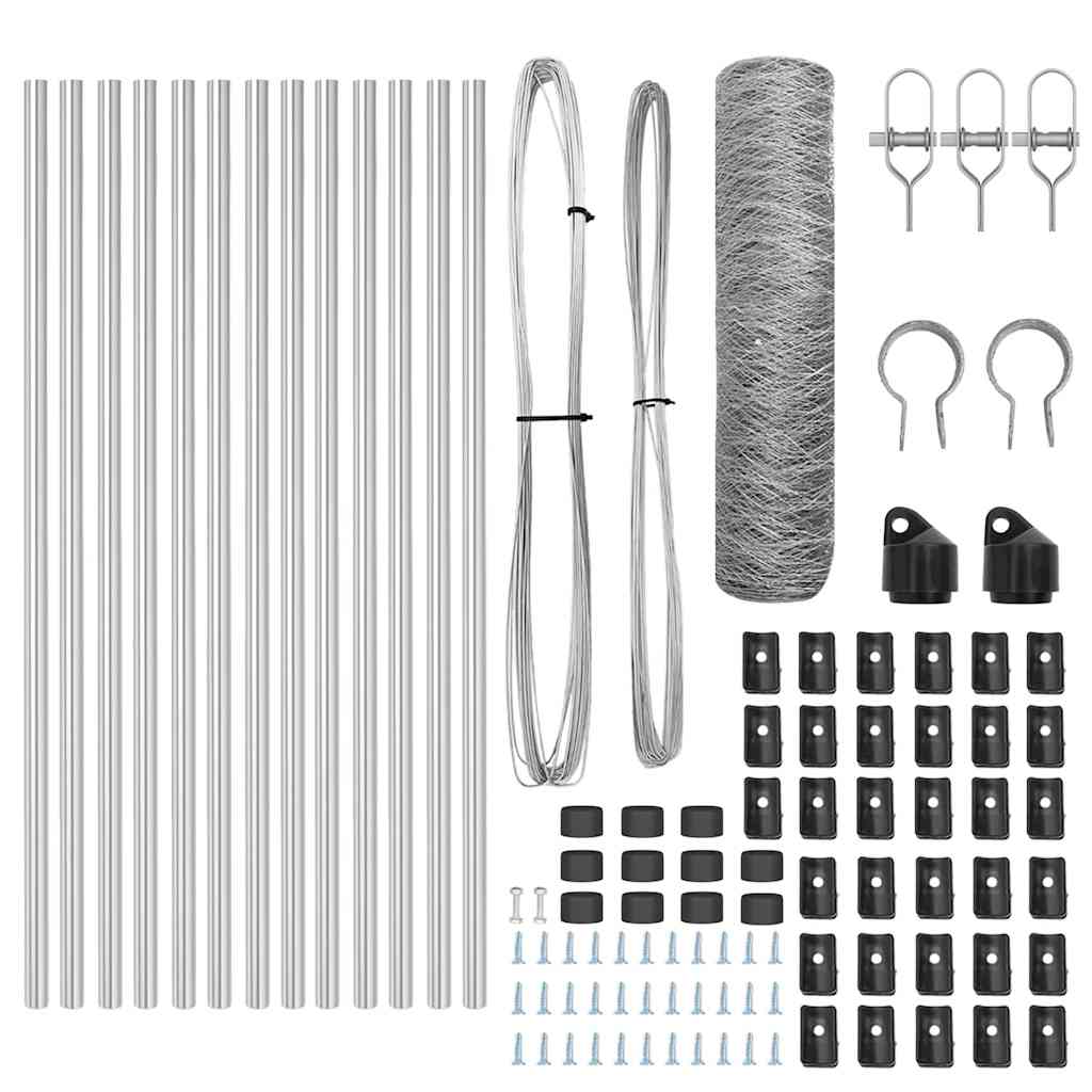 Recinzione con pali. Argento 0.6 x 25 m 3352949