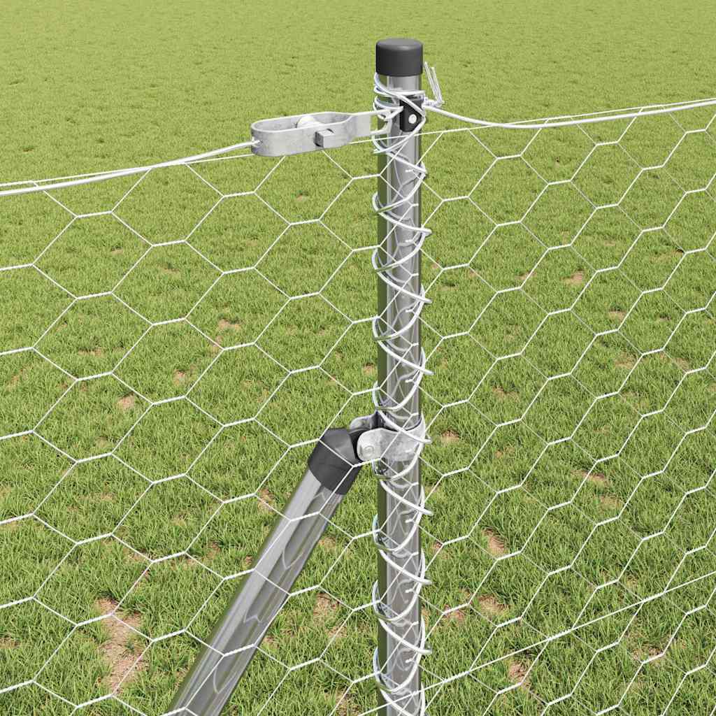 Recinzione con pali. Argento 1.4 x 25 m 3352965