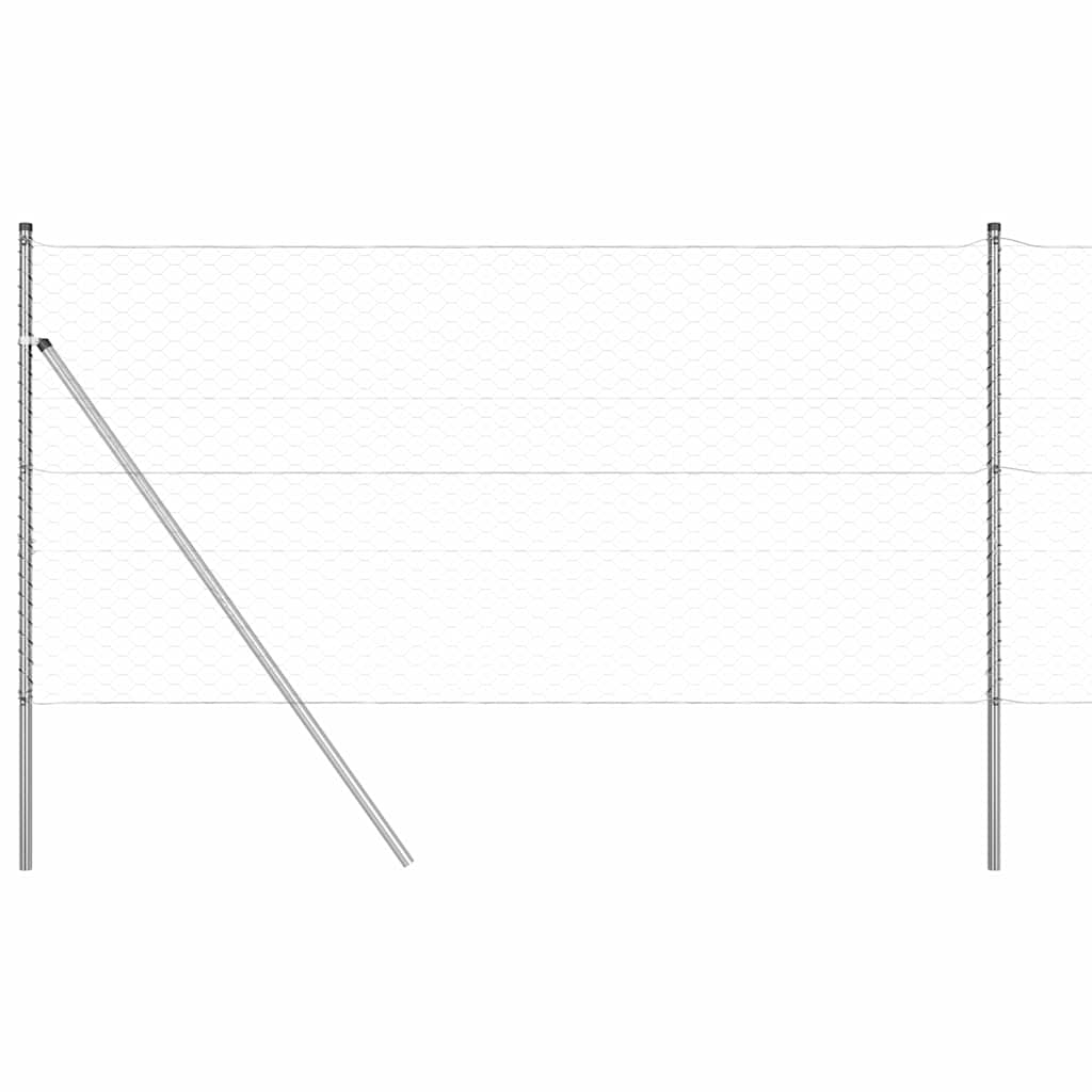 Recinzione con pali. Argento 1.4 x 25 m 3352965