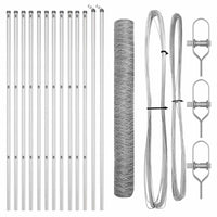 Recinzione con pali. Argento 1.4 x 25 m 3352965