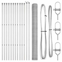 Recinzione con pali. Argento 1.5 x 25 m 3352967