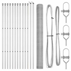 Recinzione con pali. Argento 1.5 x 25 m 3352967